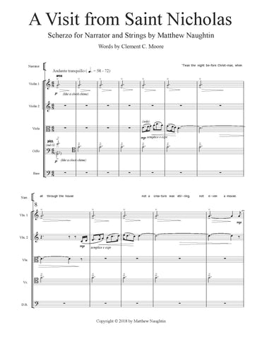 "A Visit from St. Nicholas" for string orchestra and narrator (Naughtin)